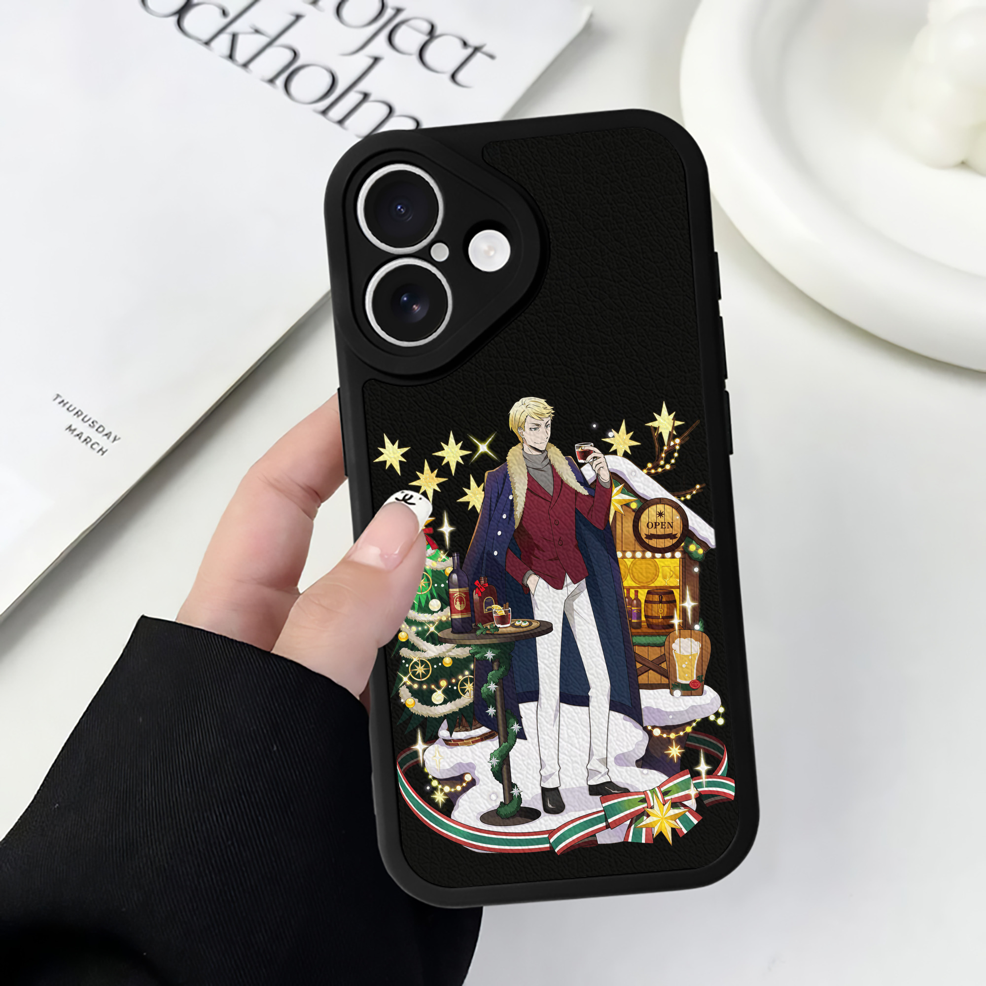 （画像用） 文豪ストレイドッグス Bungo Stray Dogs 【iPhone 16シリーズ対応】シリコンスマホケース（レザー調） 材質：シリコン